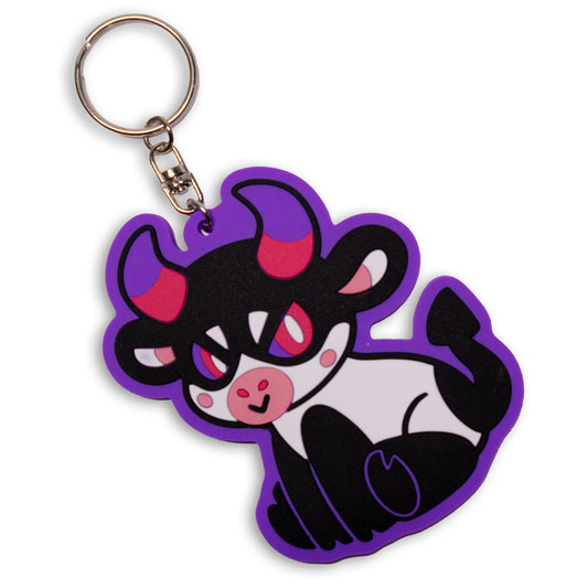Mad Cow Sittin PVC Keychain