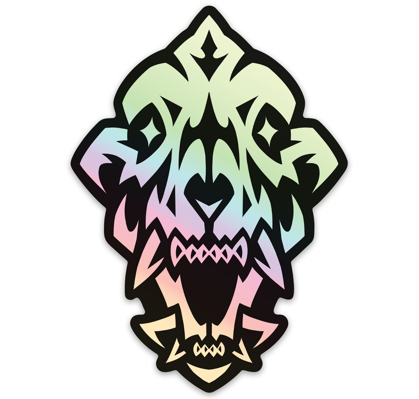Shiny Skull Holo Sticker
