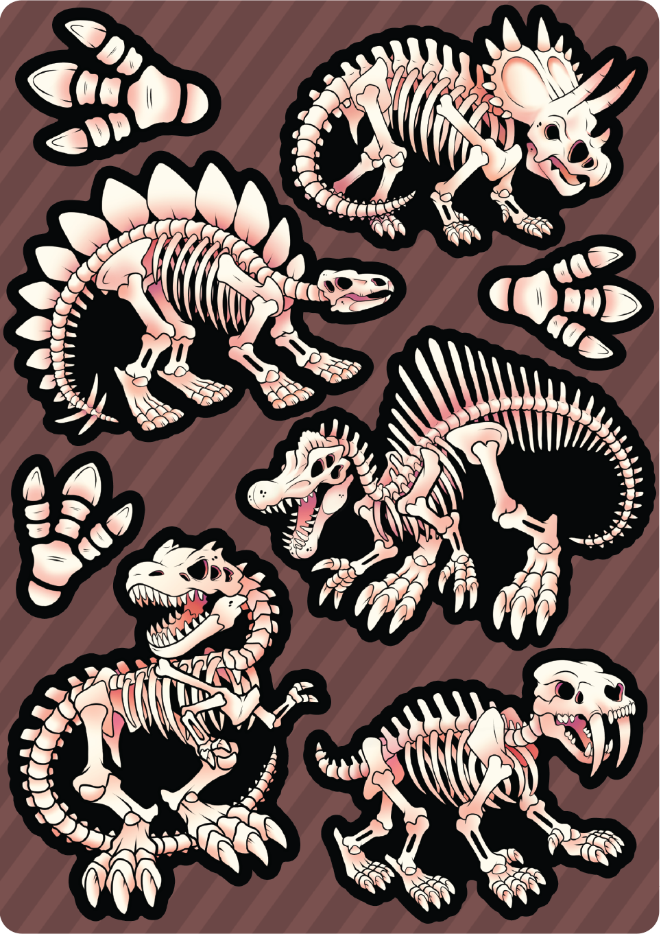 Dino Bones Sticker Sheet