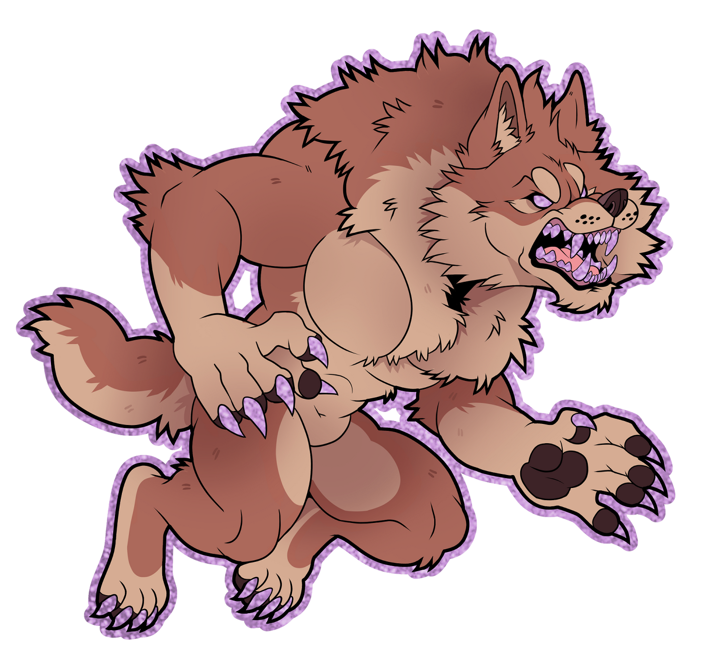 New Moon Werewolf Glitter Holo Sticker