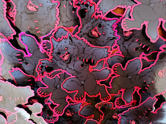 Blood Moon Werewolf Glitter Holo Sticker
