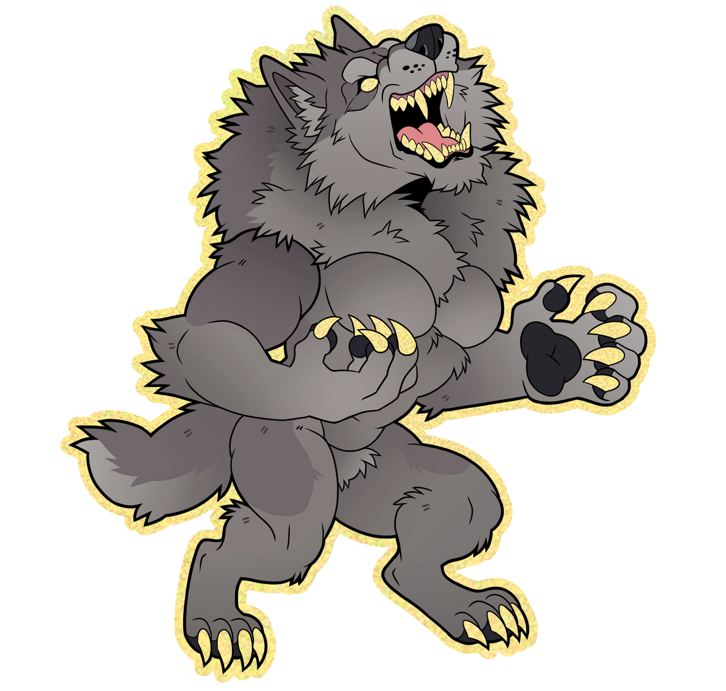 Full Moon Werewolf Glitter Holo Sticker