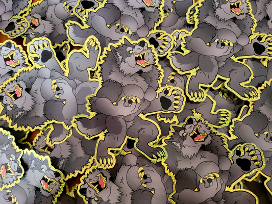 Full Moon Werewolf Glitter Holo Sticker