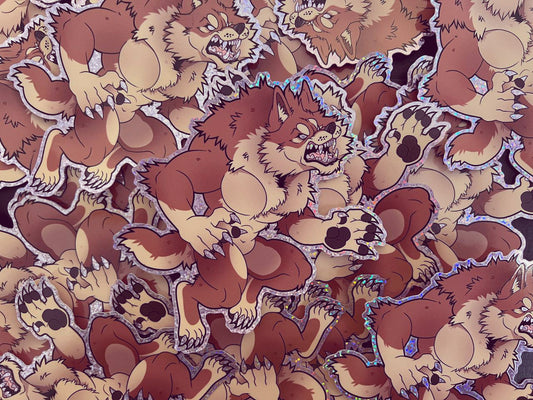 New Moon Werewolf Glitter Holo Sticker