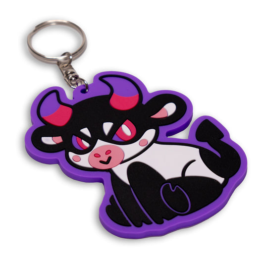 Mad Cow Sittin PVC Keychain