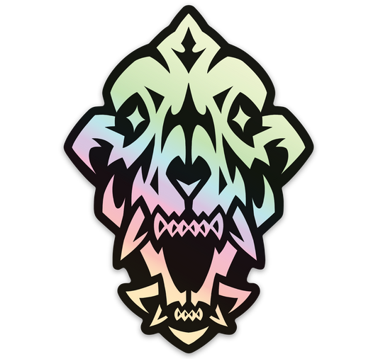 Shiny Skull Holo Sticker