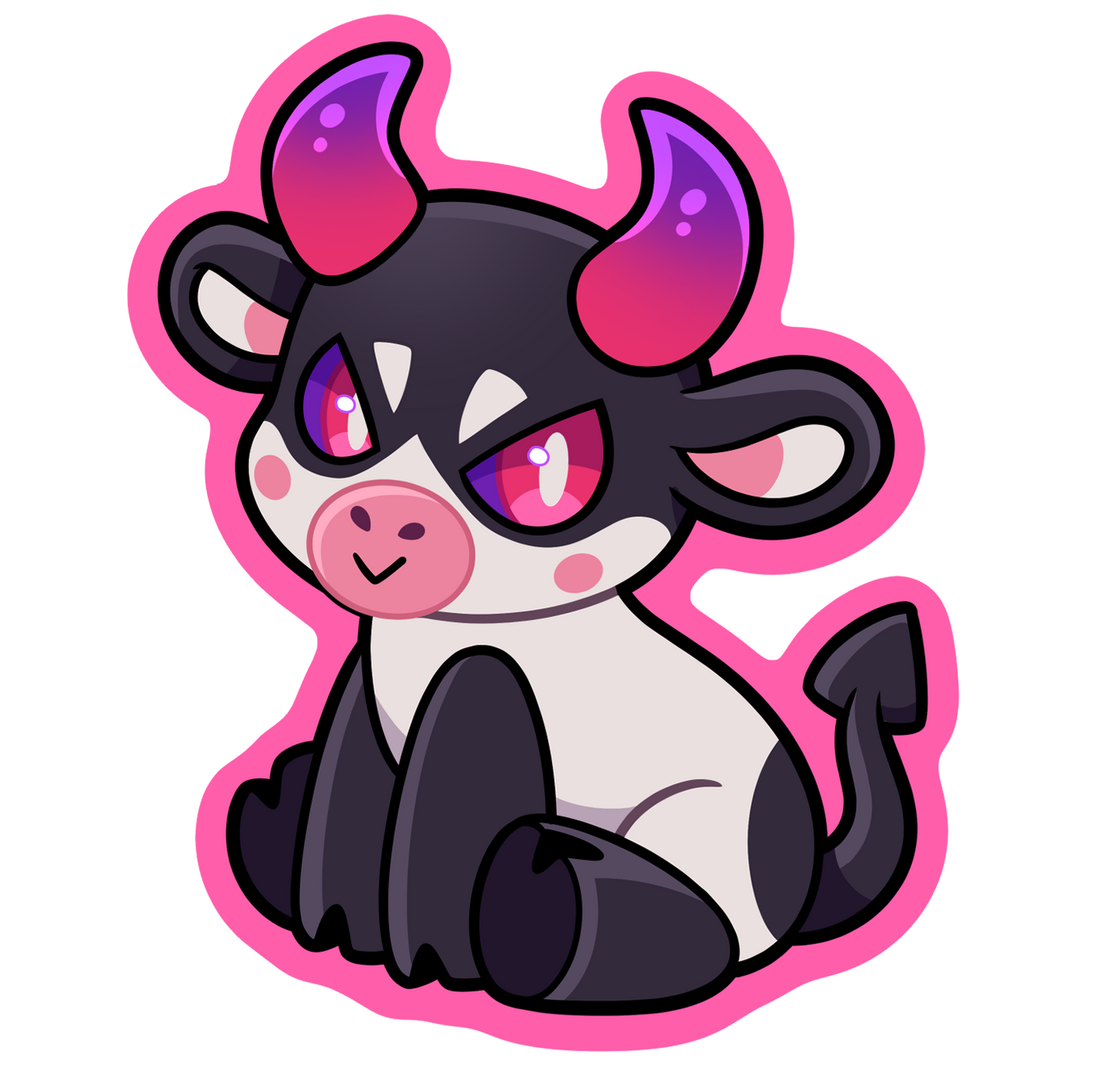Mad Cow Pink Vinyl Sticker