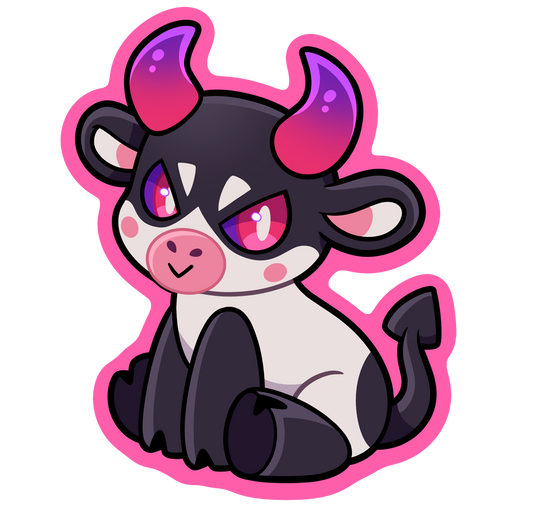 Mad Cow Pink Vinyl Sticker