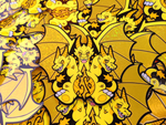 Yellow Kaiju Glitter Holographic Sticker