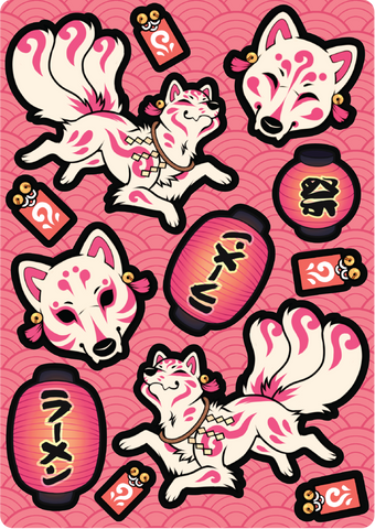 Kitsune Festival Sticker Sheet