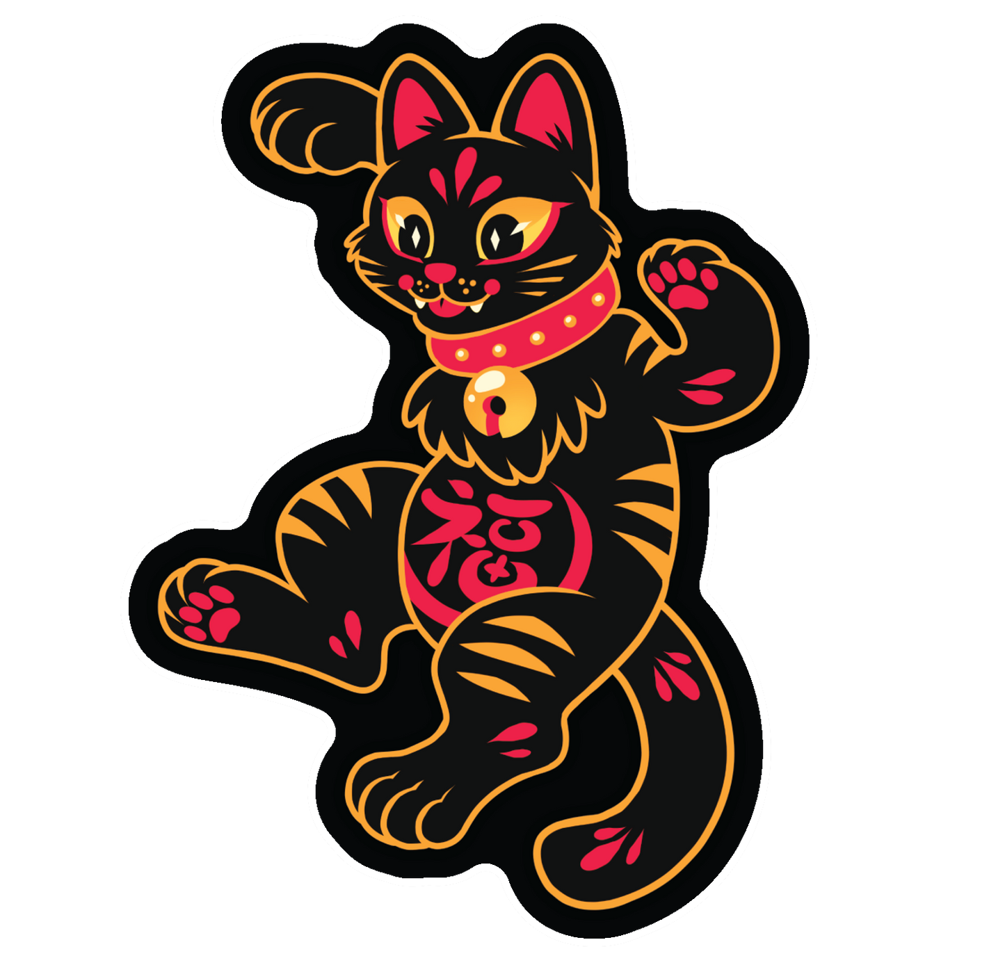 Lucky Cat Vinyl Sticker [BLACK]