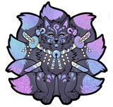 Purple Kitsune Glitter Holographic Sticker