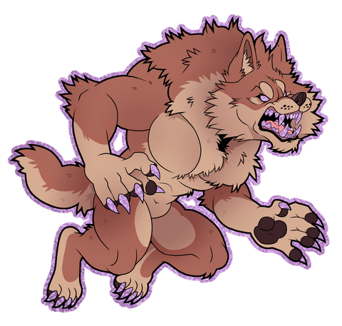 New Moon Werewolf Glitter Holo Sticker