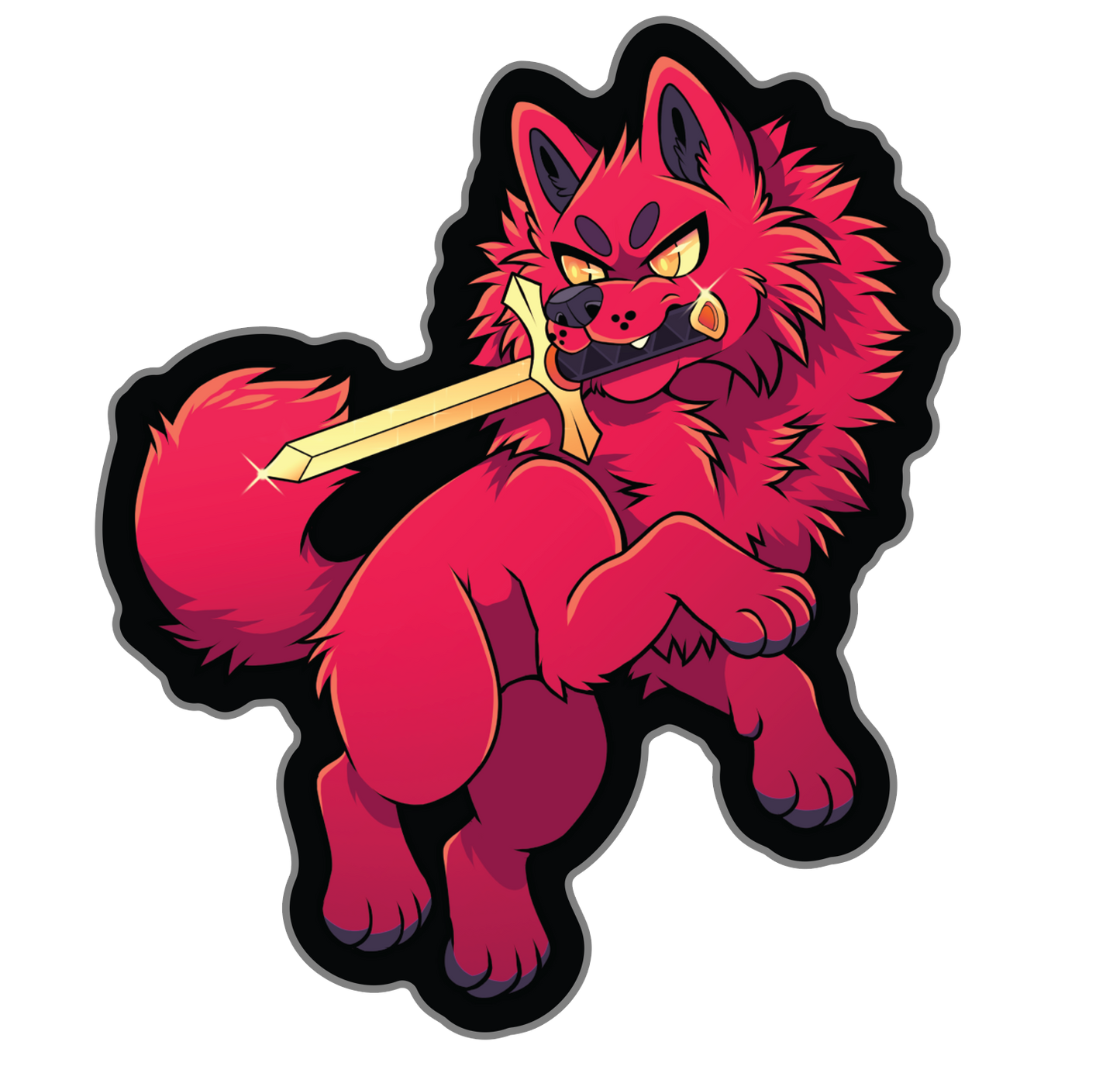 Red Moon Vinyl Sticker