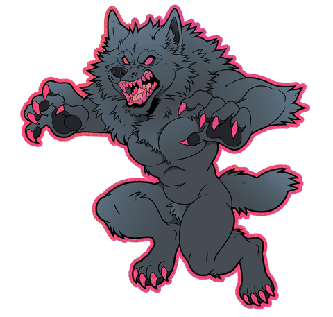 Blood Moon Werewolf Glitter Holo Sticker