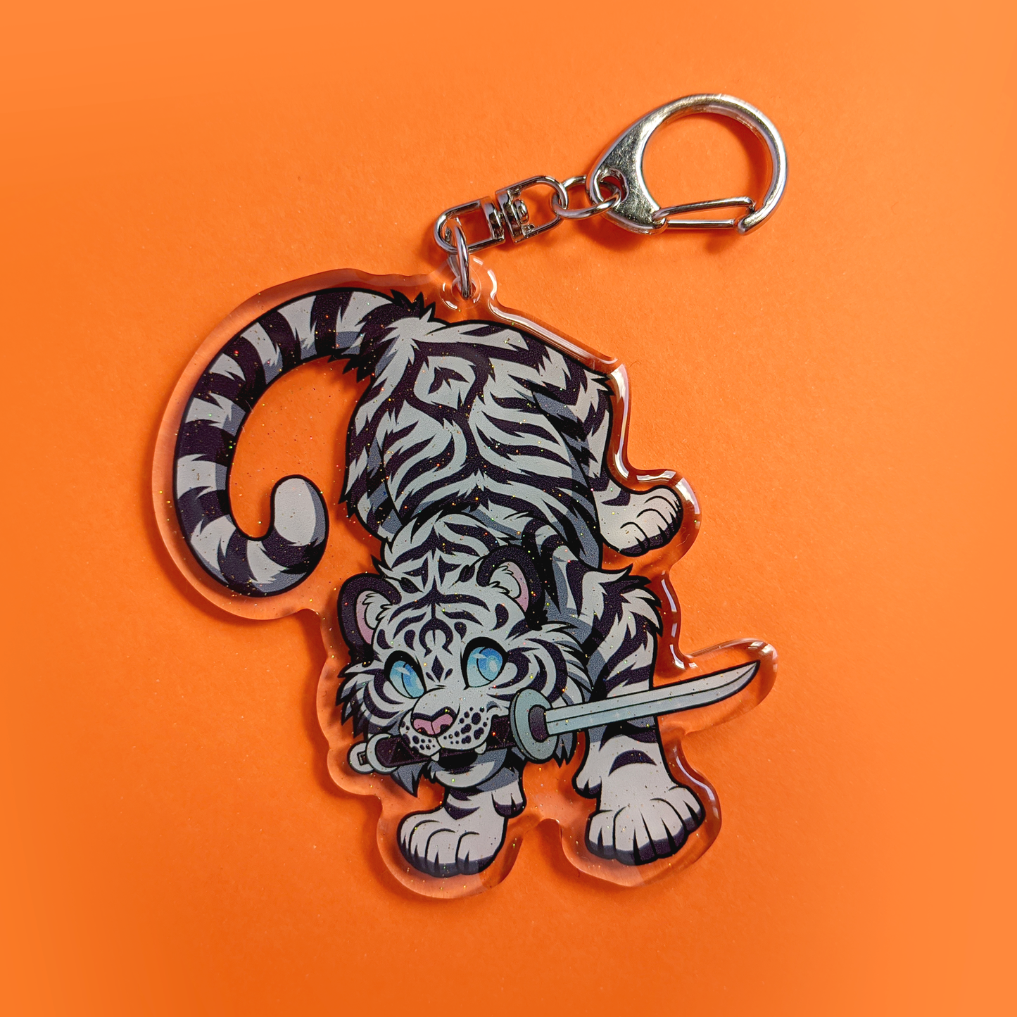 Moon Tiger Acrylic Charm