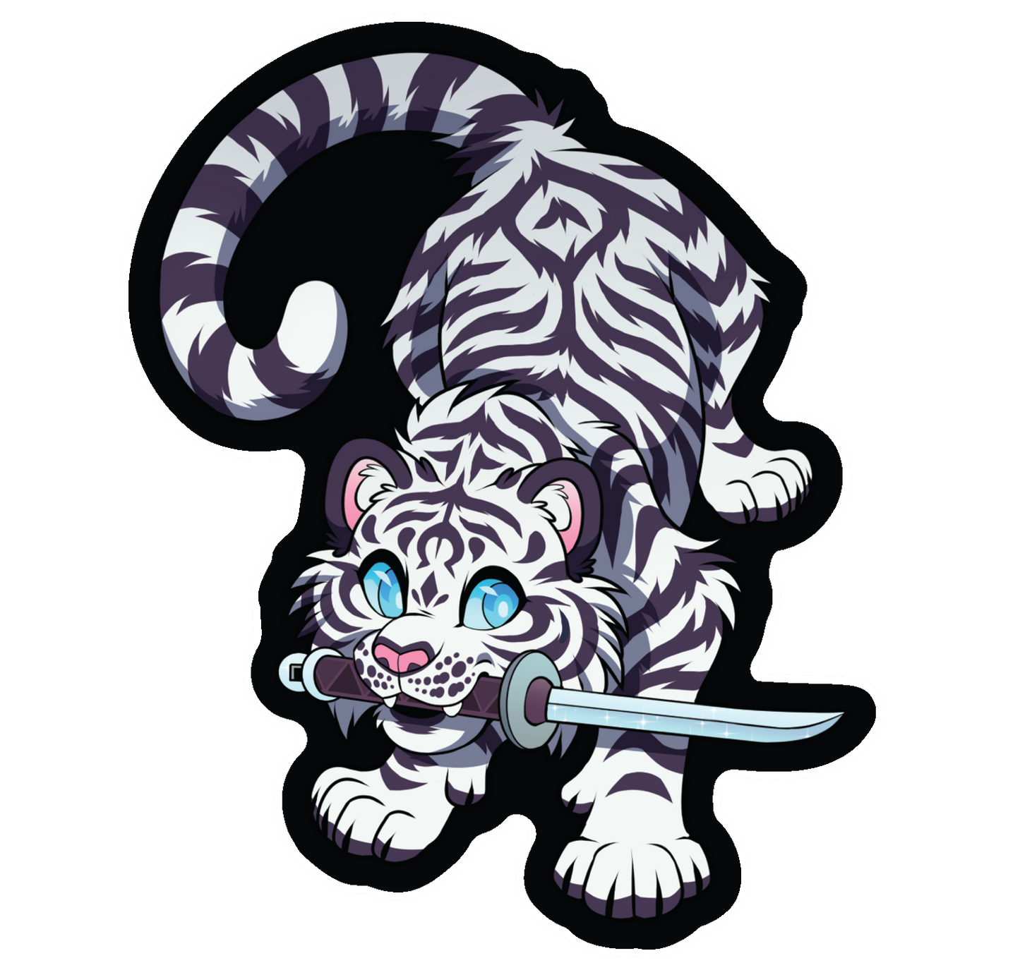 Moon Tiger Vinyl Sticker