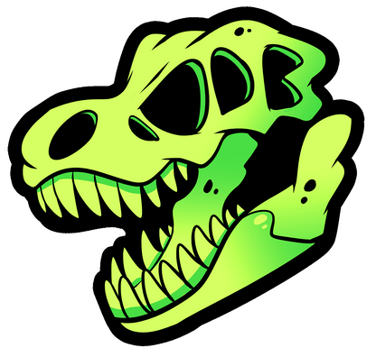 T-Rex Skull Vinyl Sticker