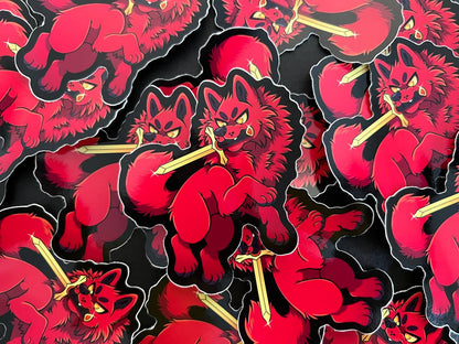 Red Moon Vinyl Sticker